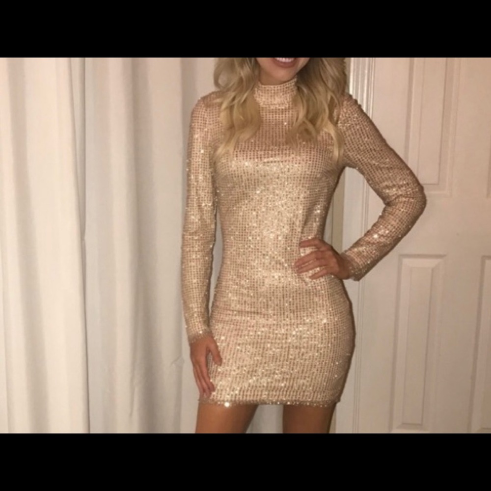 Gold misguided dress